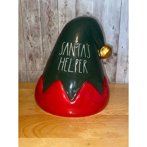 Rae Dunn Ceramic Christmas Elf Santa's Helper Hat Decor - Picture 1 of 9